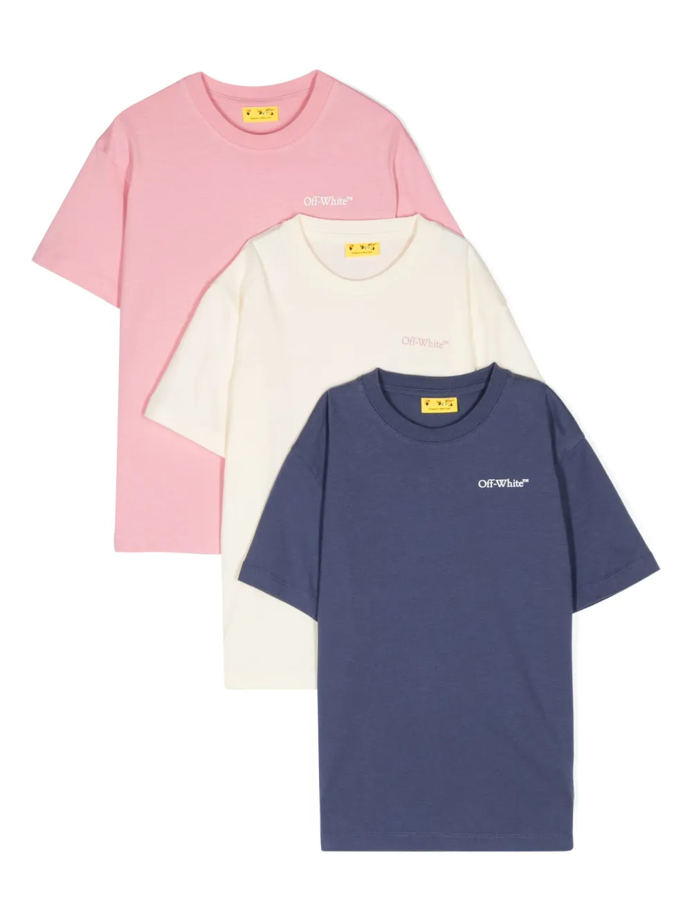 

Комплект из трех футболок с логотипом OFF-WHITE KIDS, синий
