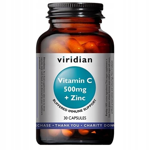 

Viridian, Витамин С 500 мг с цинком, 30 капсул.