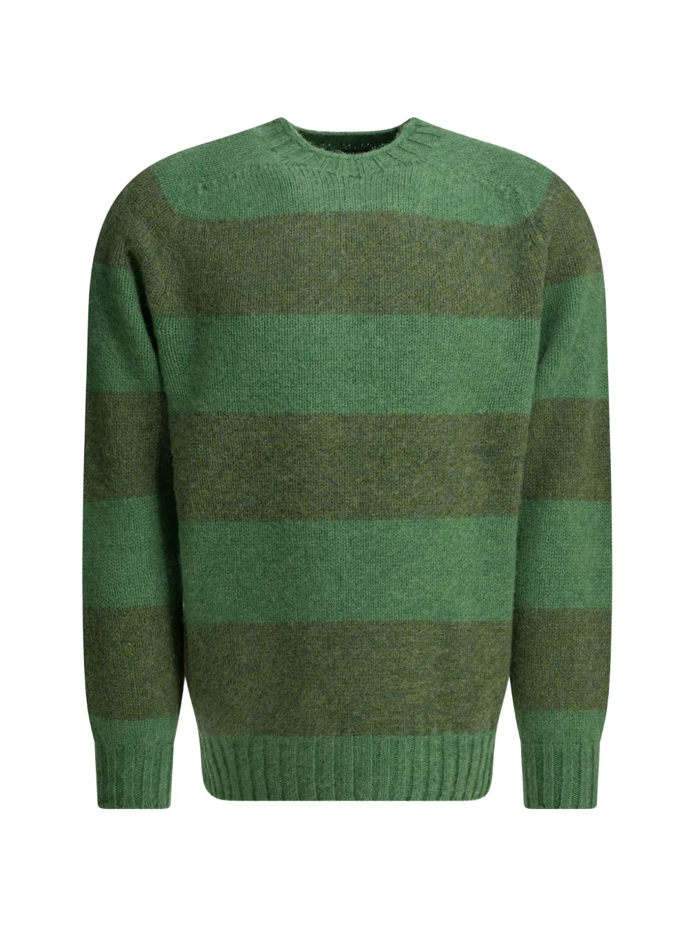 

Полосатый свитер с круглым вырезом Beams Plus, зеленый