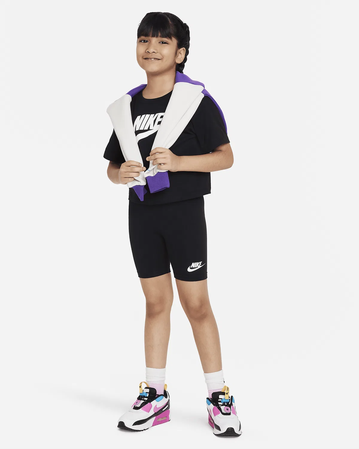 Детская футболка Nike Little Kids' Club Boxy T-Shirt, Black — фото 4