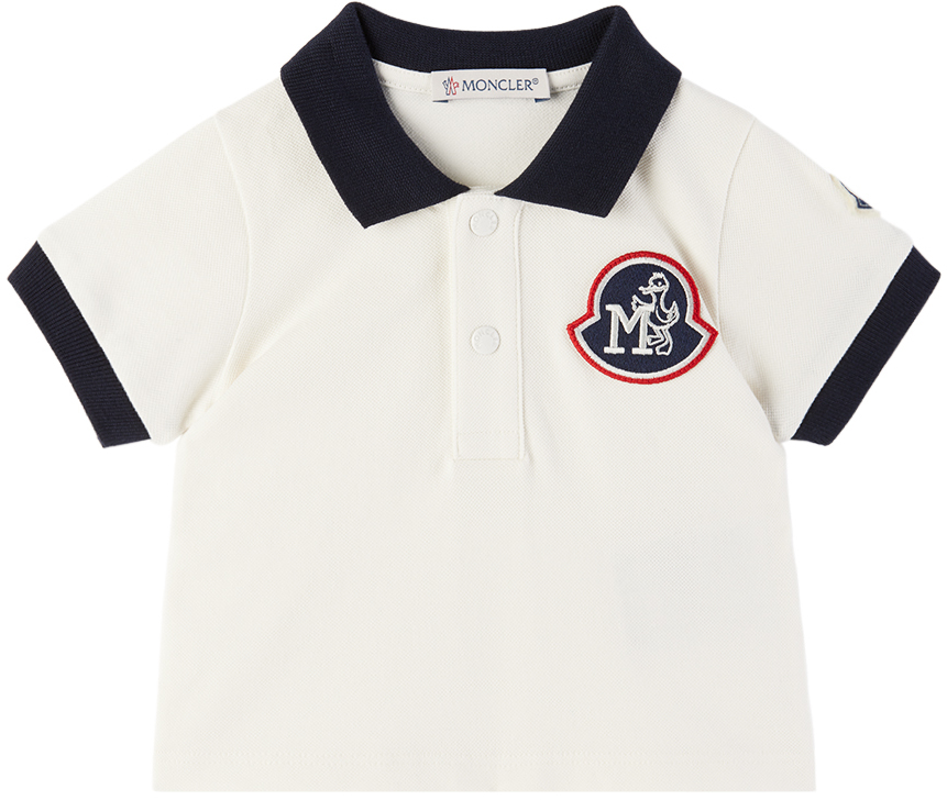 

Поло с детскими нашивками Moncler Enfant, белый