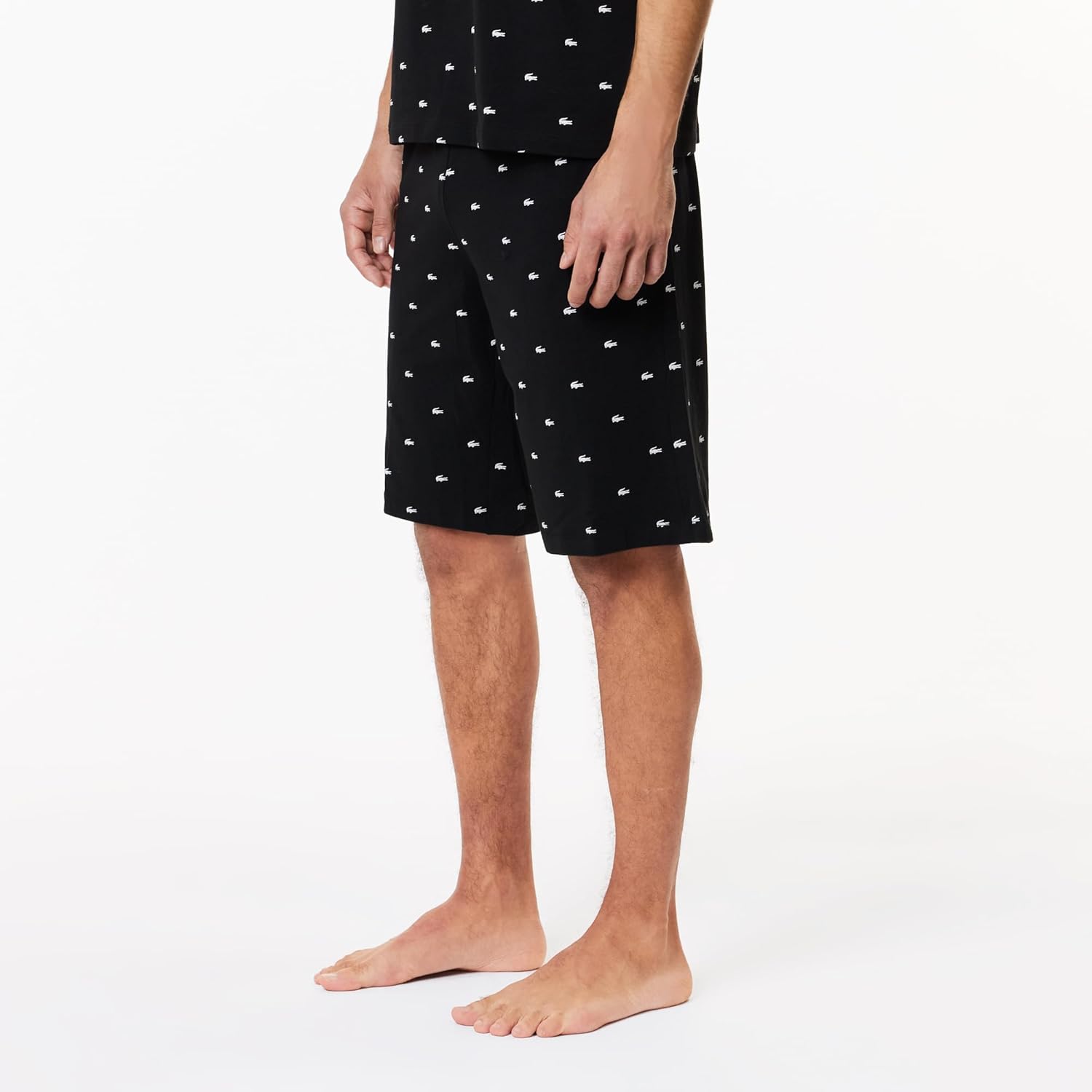 Lacoste мужской пижамный комплект с мини-принтом крокодила, Midnight Blue/Natural White — фото 3