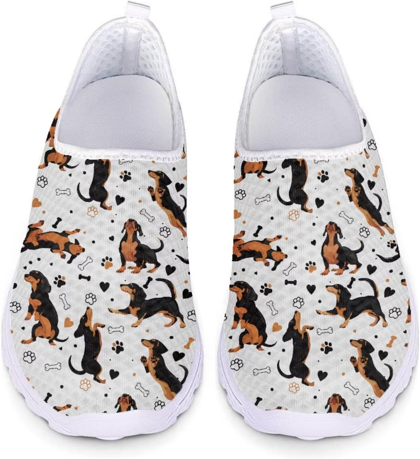 

Кроссовки Forchrinse Panda для женщин и мужчин Go Walk Slip-on для бега и ходьбы, Dachshund Paw Print,
