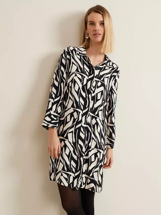 

Платье Phase Eight Ruby Abstract Print Tunic, цвет black/cream