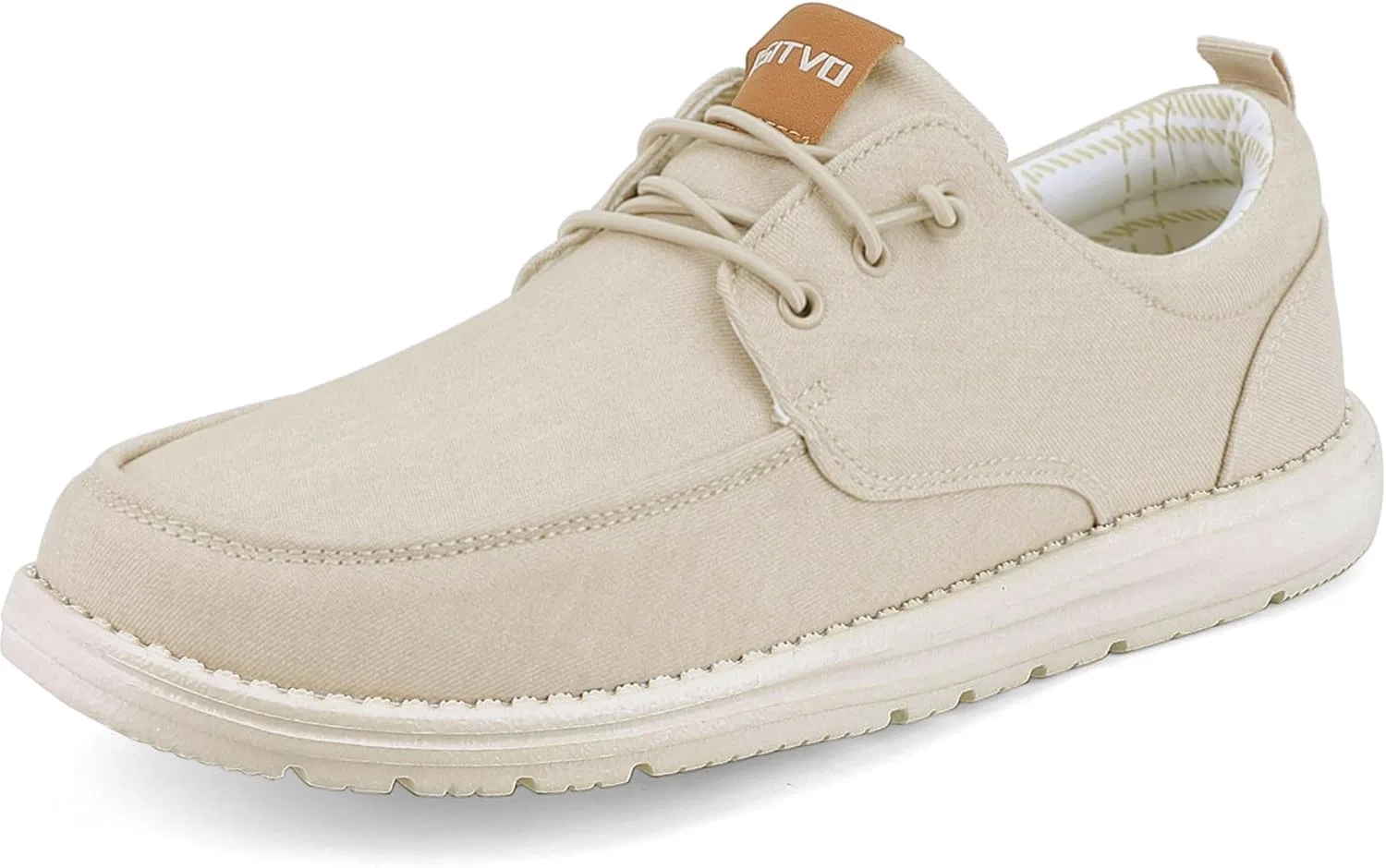 Мужские лоферы ASITVO из парусины с широким носком, повседневная обувь, Khaki