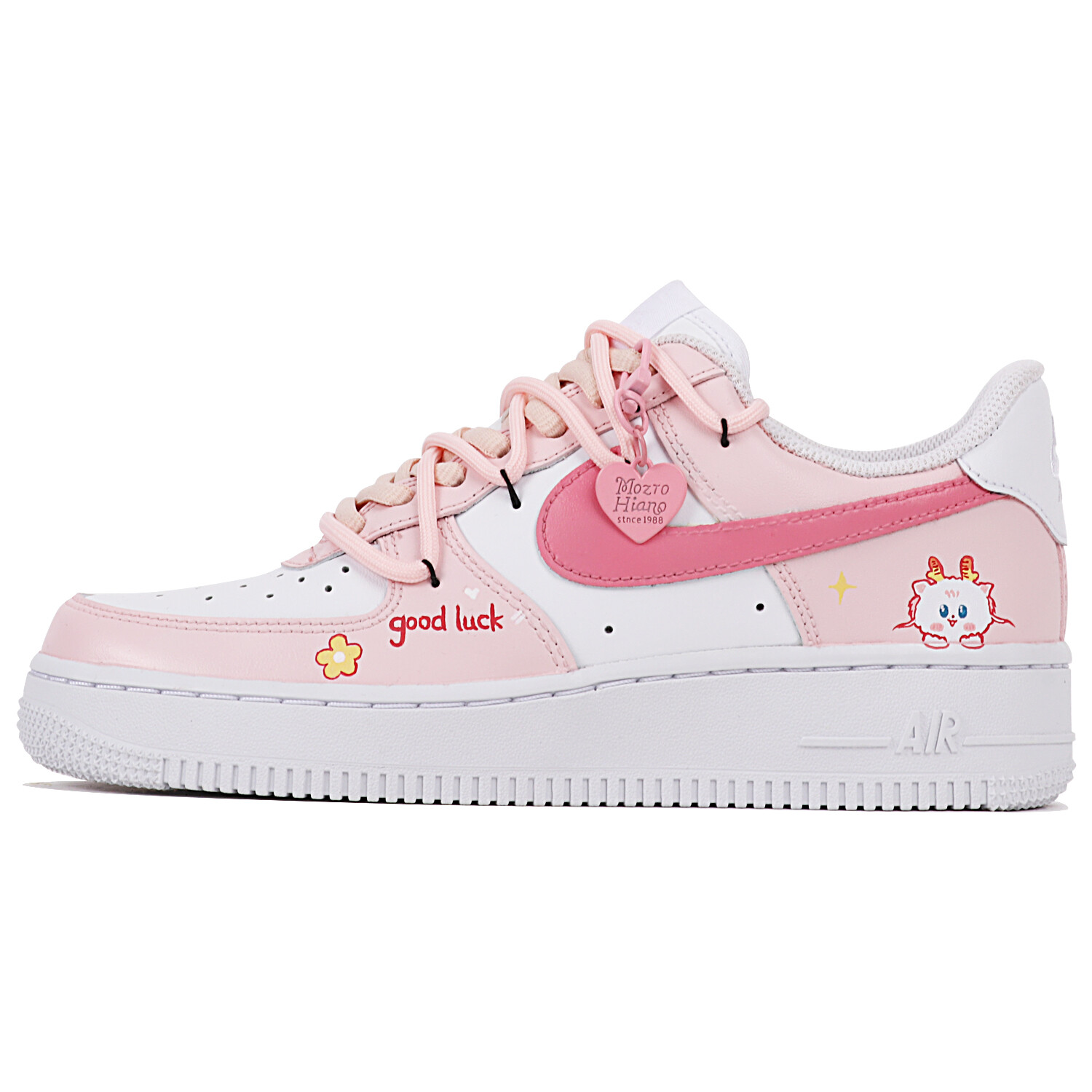

Кроссовки для скейтбординга Air Force 1 женские низкие розовый/белый Nike