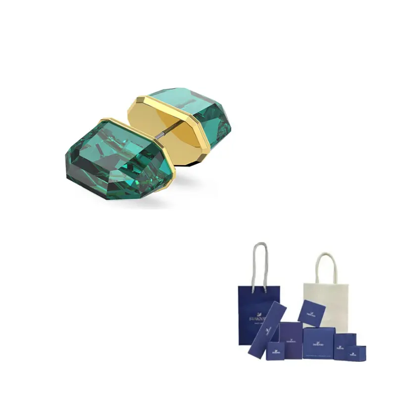 

Люрекс серьги-гвоздики женские Swarovski, зеленый