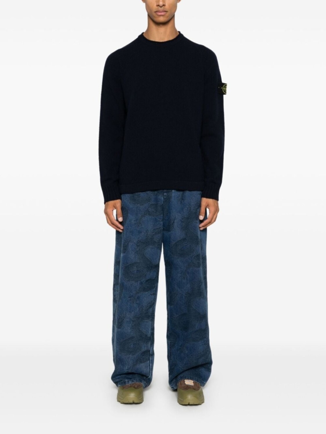 

Stone Island свитер с нашивкой Compass, синий