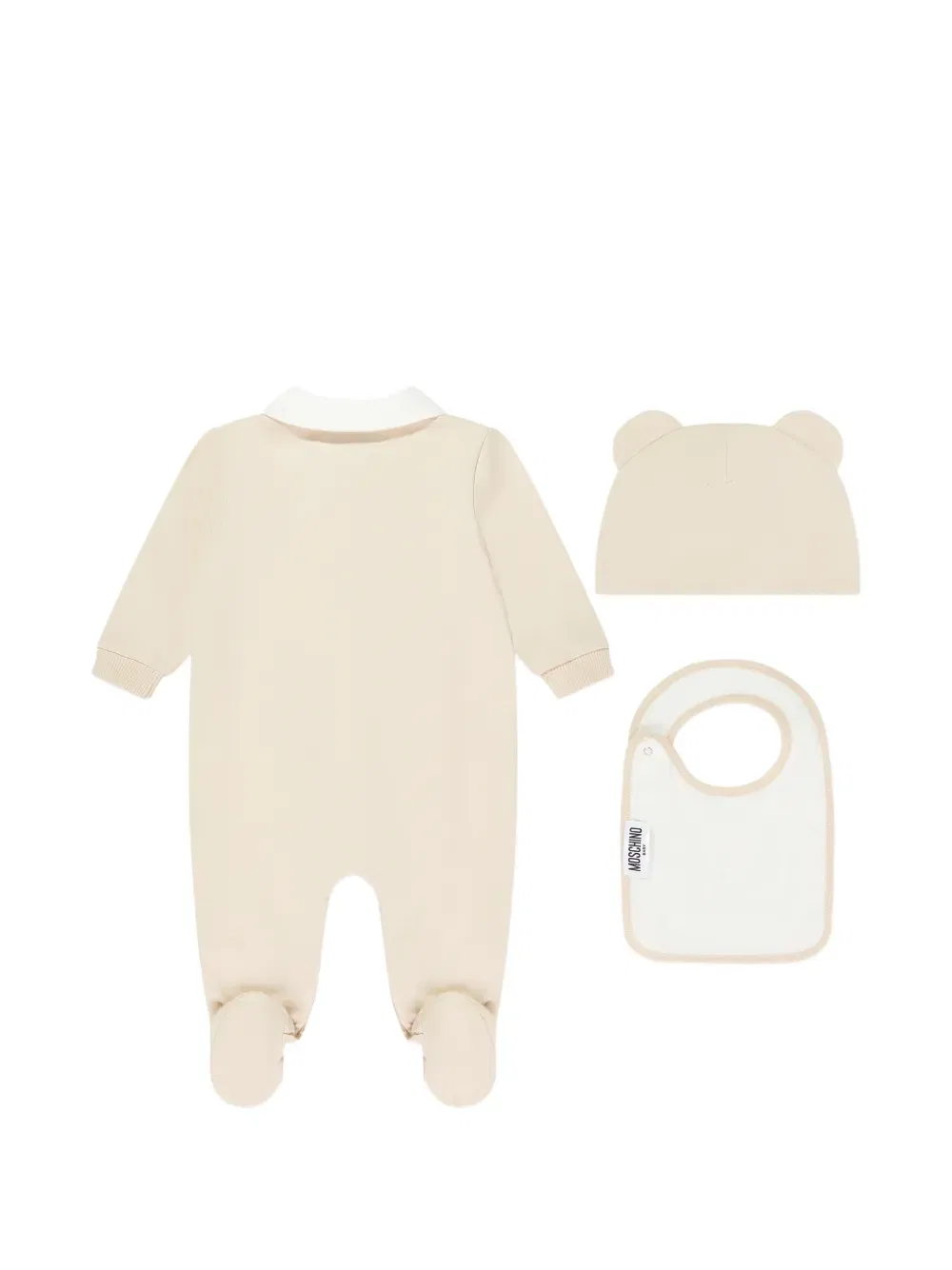 Комплект детского комбинезона с логотипом плюшевого мишки (три штуки) Moschino Kids, нейтральный — фото 2