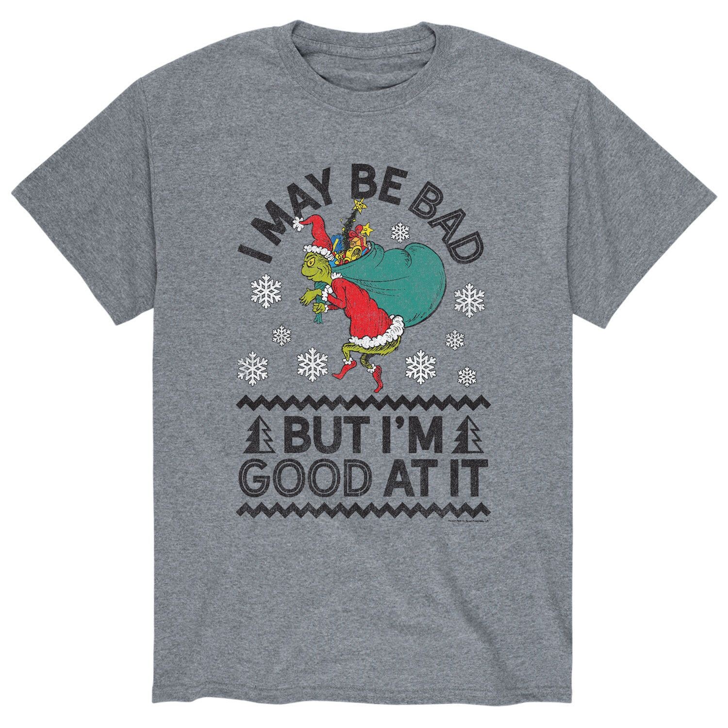 

Мужская футболка Dr. Seuss The Grinch Bad Good Good Licensed Character