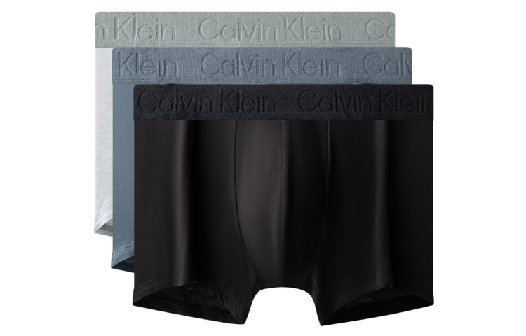 CALVIN KLEIN Трусы мужские 3 шт, 3 шт (Космический черный+Кокосовый серый+Мраморный серый) — фото 2