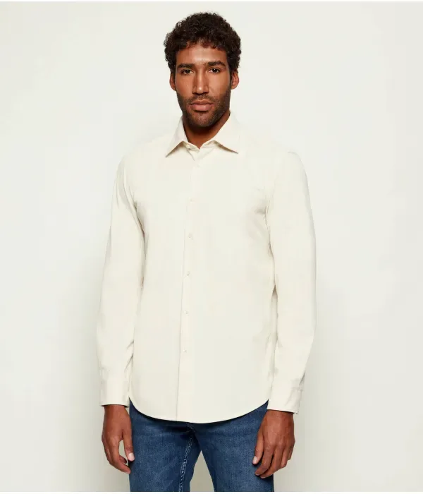 Вельветовая рубашка P-JOE-kent-C1-222 regular fit Boss, бежевый