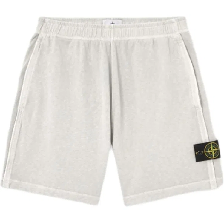 Шорты Logo Patch Old Effect STONE ISLAND, Pearl Gray