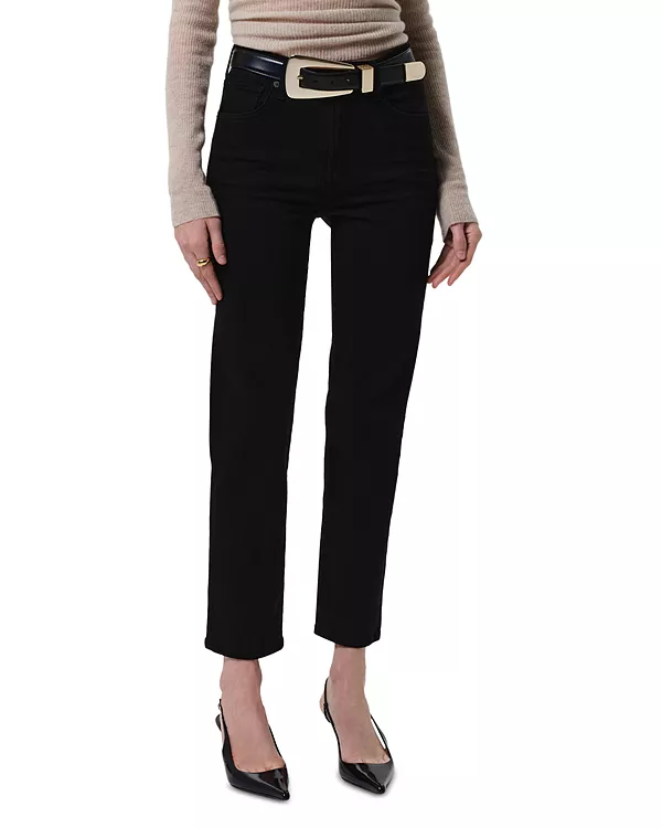 

Джинсы Caia с высокой посадкой, прямого кроя, аккуратного кроя, мягкого черного цвета. Citizens Of Humanity, черный