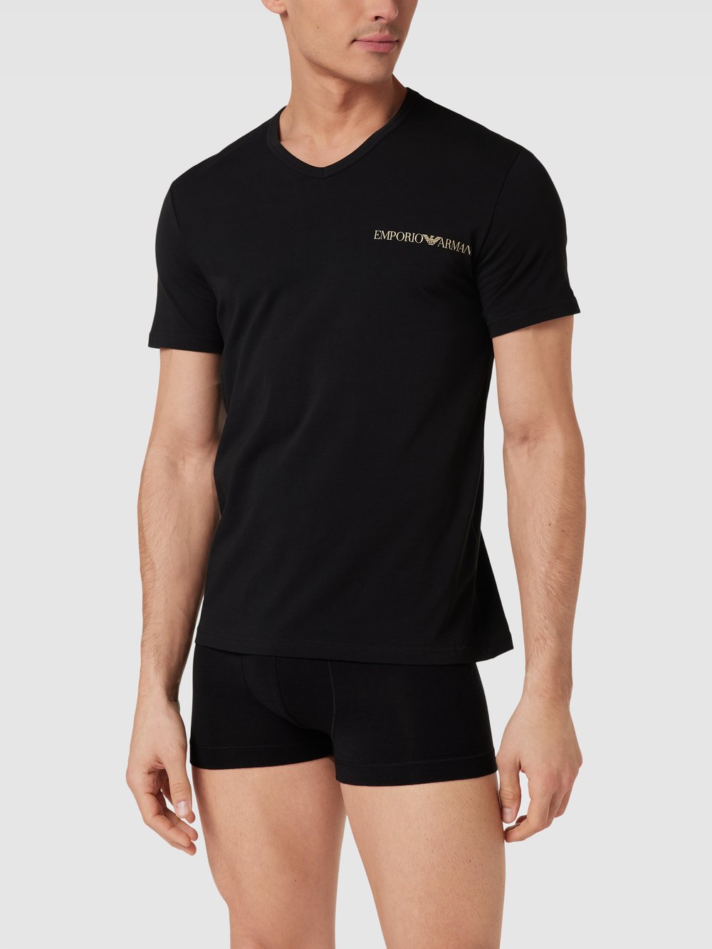 

Футболка с этикеткой в ​​упаковке 2 шт Emporio Armani, черный