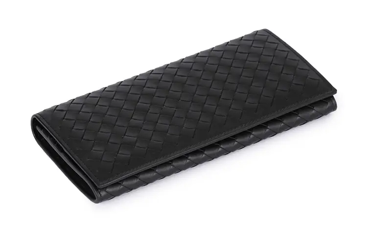 Кошелёк из телячьей кожи унисекс чёрный Bottega Veneta — фото 3