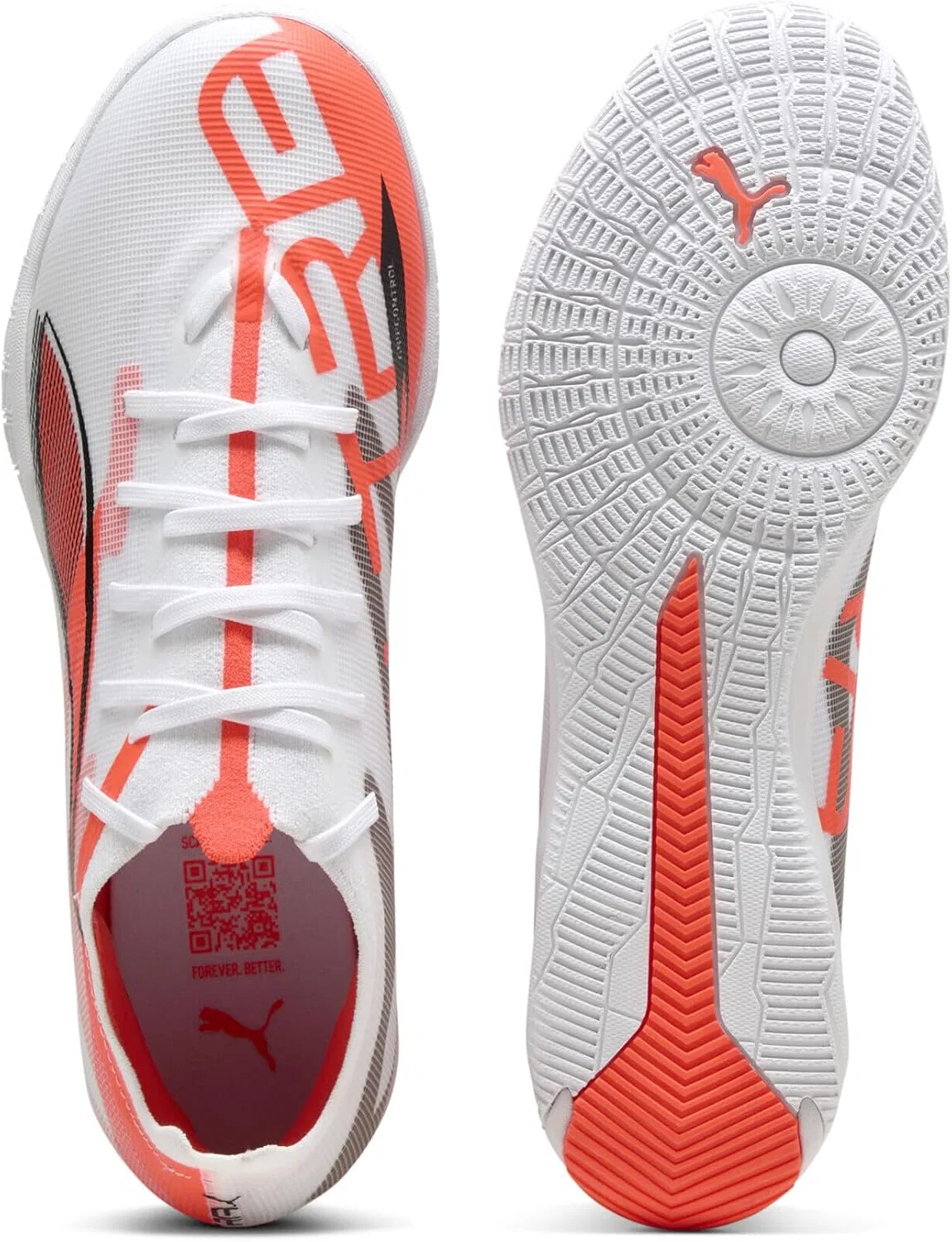 Кроссовки PUMA Unisex Ultra 5 Match It Fussballschuh, Puma White Puma Black Glowing Red — фото 4