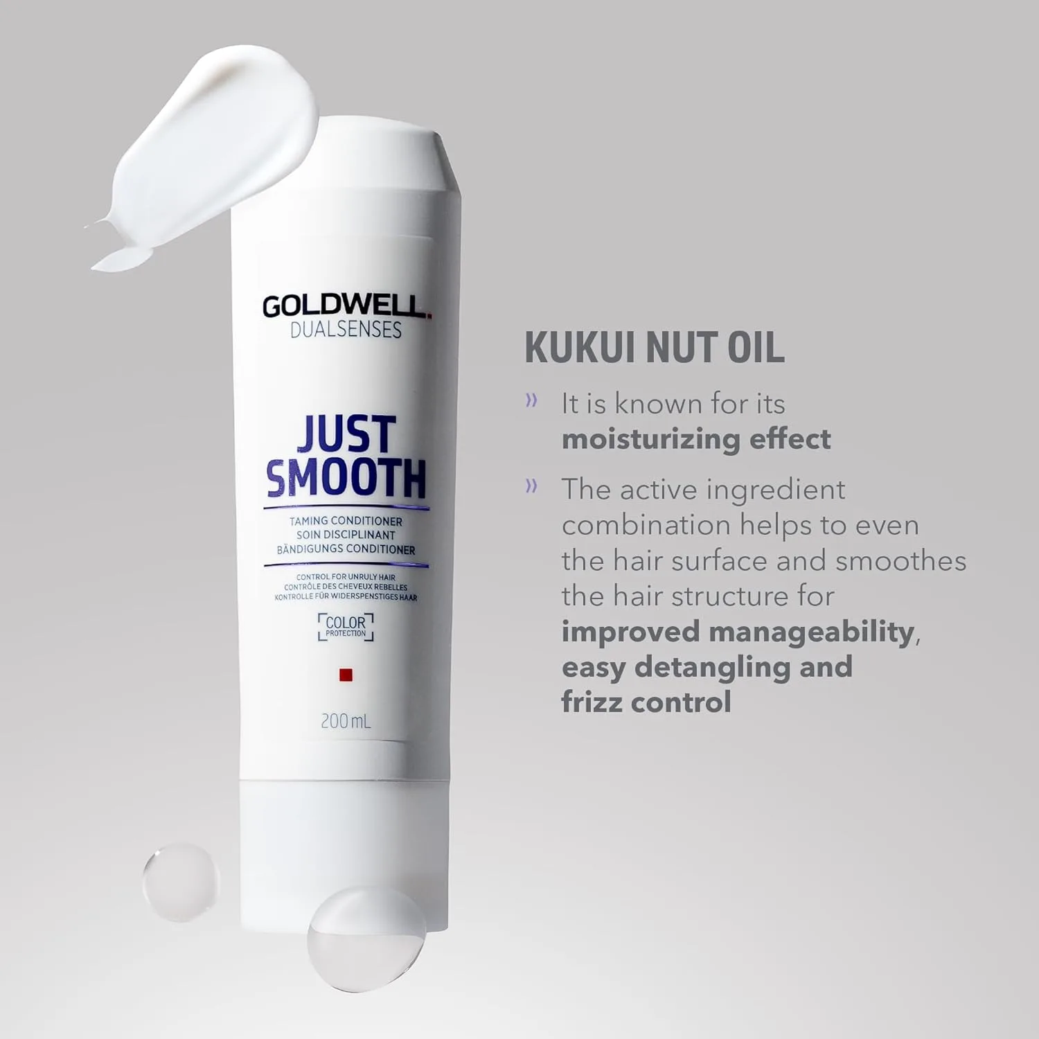 Кондиционер Goldwell Dualsenses Just Smooth Taming против пушистости и для контроля влажности, 1 л — фото 3