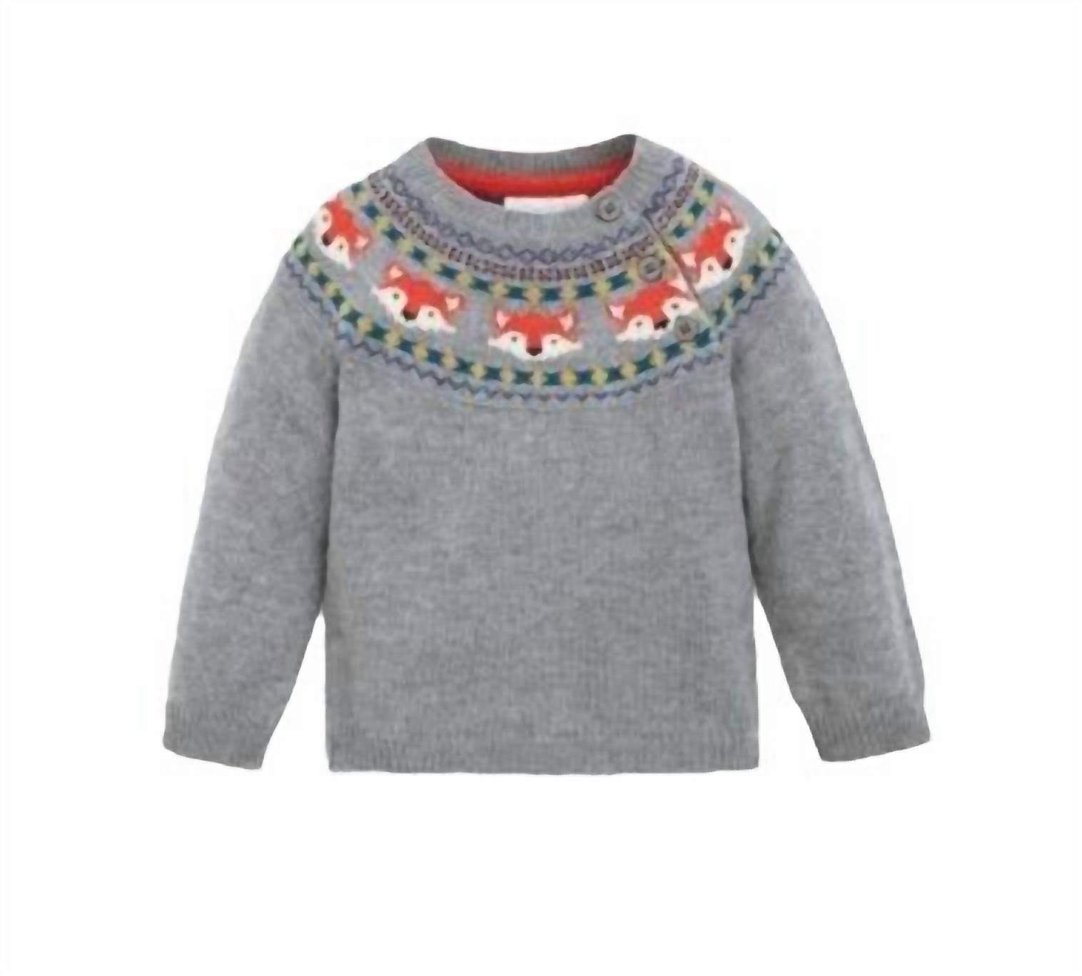 

Пальто-джемпер Fox Fair Isle для мальчиков в сером цвете Marlborough JoJo Maman Bebe, цвет marlborough grey