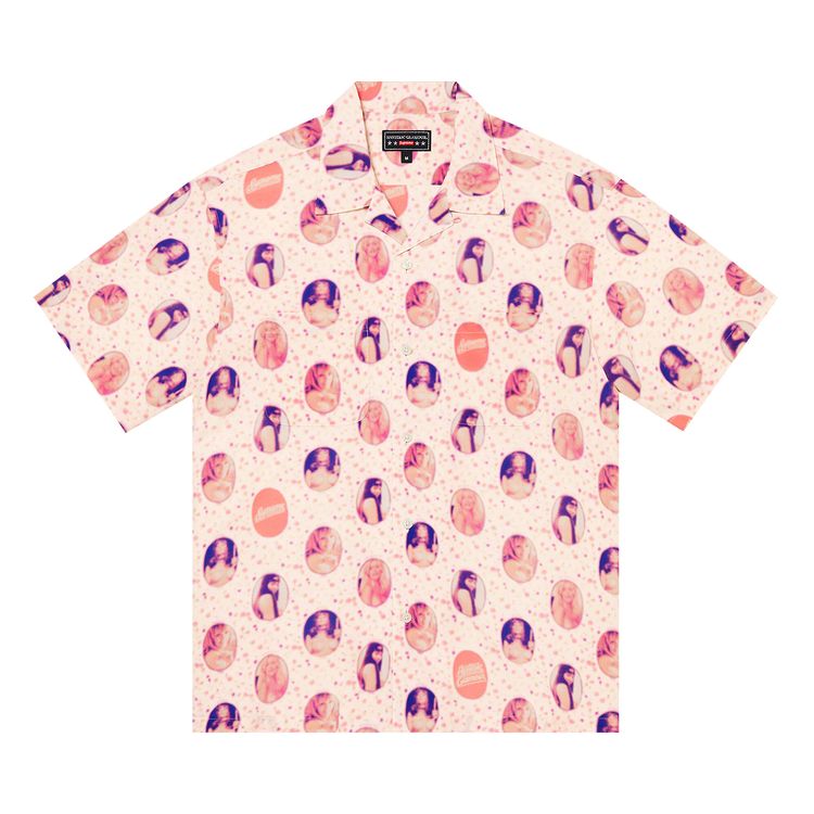 

Рубашка Supreme x Hysteric Glamour Blurred Girls Rayon Short-Sleeve Shirt 'Off White', кремовый