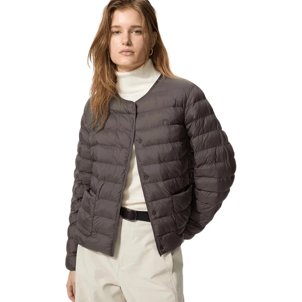 Пуховик женский каштановый UNIQLO