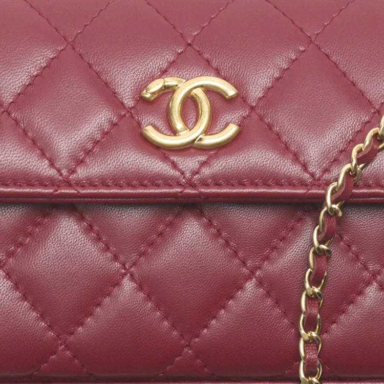 Кожаный чехол для телефона, Сумка, Плечевая сумка, Кросс-боди CHANEL Бордовый — фото 4