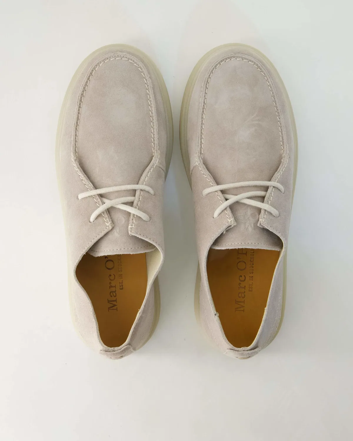 Классические шнурованные туфли из велюра Marc O'Polo Shoes, бежевый — фото 4