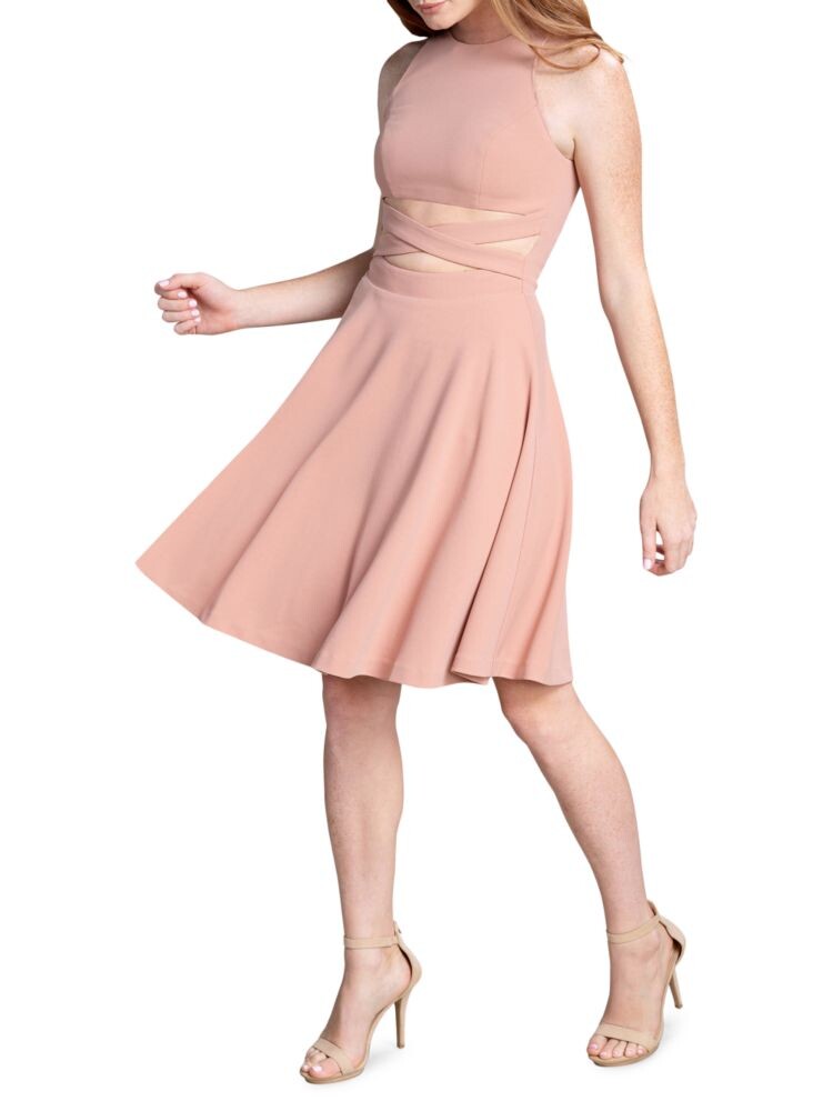 

Расклешенное платье Mariela с вырезами Dress The Population, цвет Blush