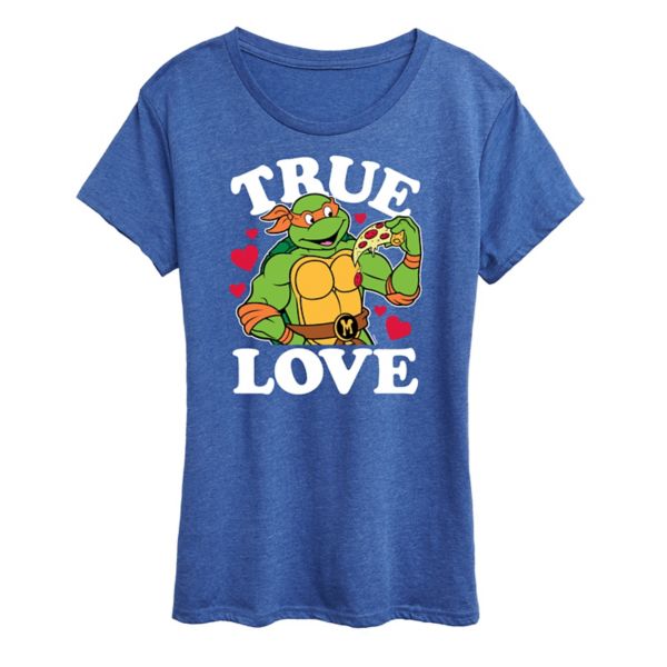 

Женская футболка с принтом "Черепашки-ниндзя" и надписью "True love" Licensed Character, синий