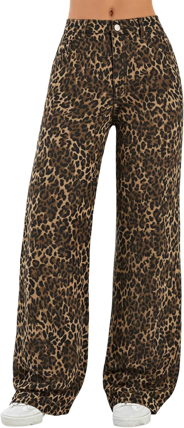 

Emmiol женские джинсы wide leg с потертостями mid waist