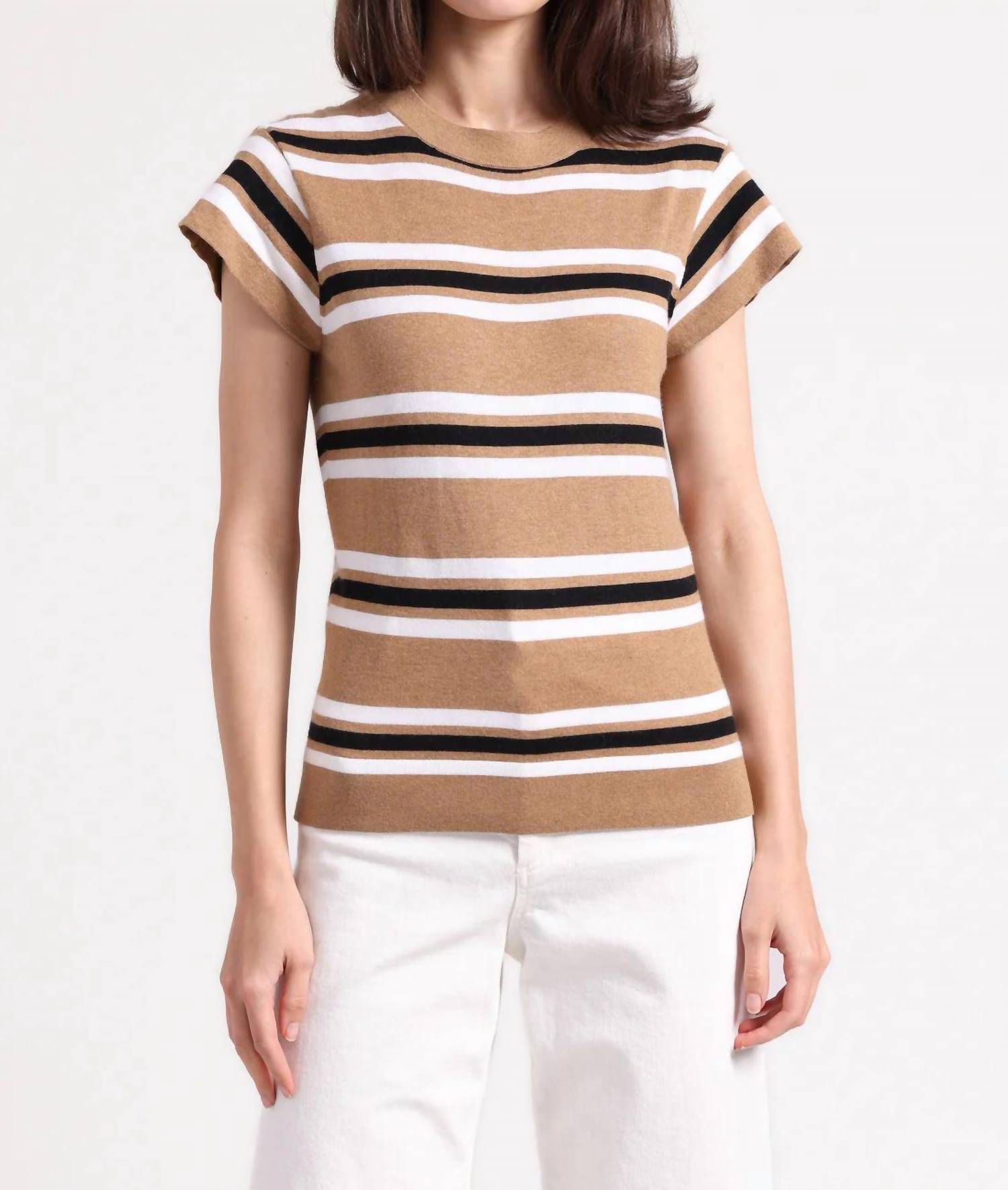 

Футболка с комбинированной полоской и короткими рукавами в песочном цвете Desert Sand Combo Minnie Rose, Desert Sand Combo