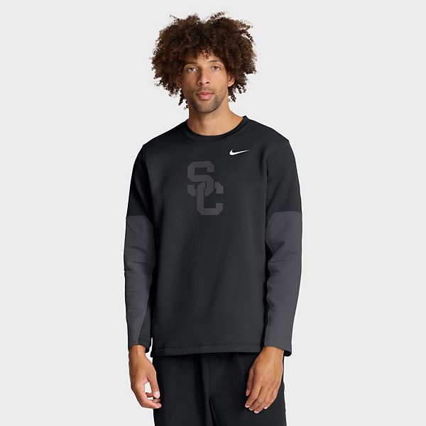 Мужская черная футболка с длинным рукавом usc trojans 2025 sideline coach performance Nike — фото 2