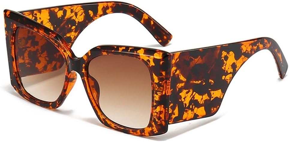 

Женские солнцезащитные очки большого размера, мужские очки с широкими дужками, мужские солнцезащитные очки, женские ретро-очки с защитой от УФ-излучения UV400 HCPIHF, Leopard