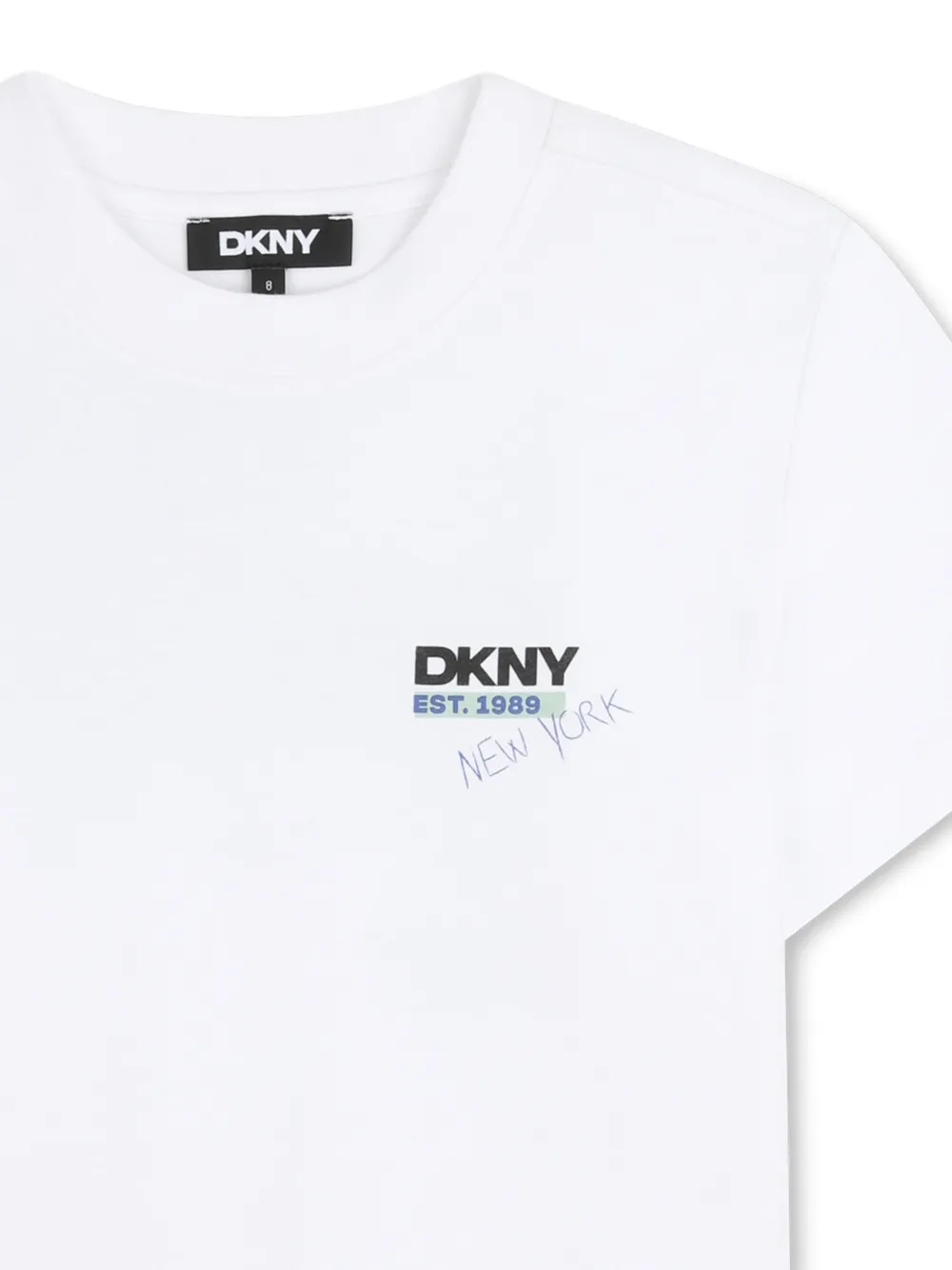 Футболка с принтом Dkny Kids, белый — фото 3