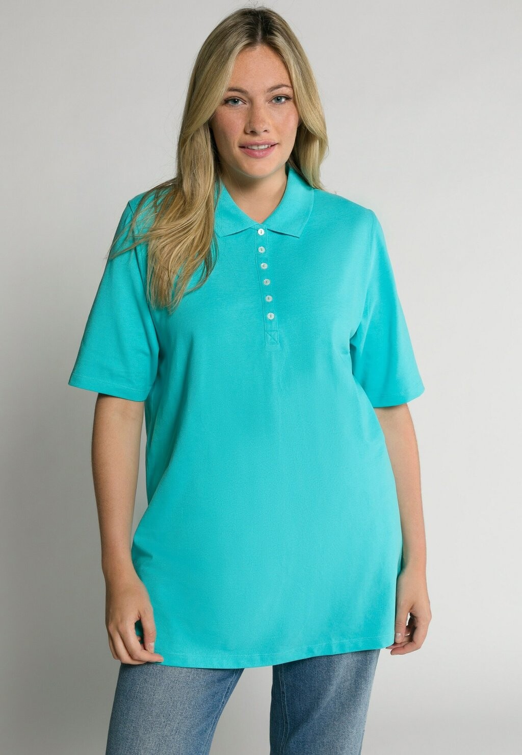 

Рубашка поло Ulla Popken, Синий, Рубашка поло Ulla Popken