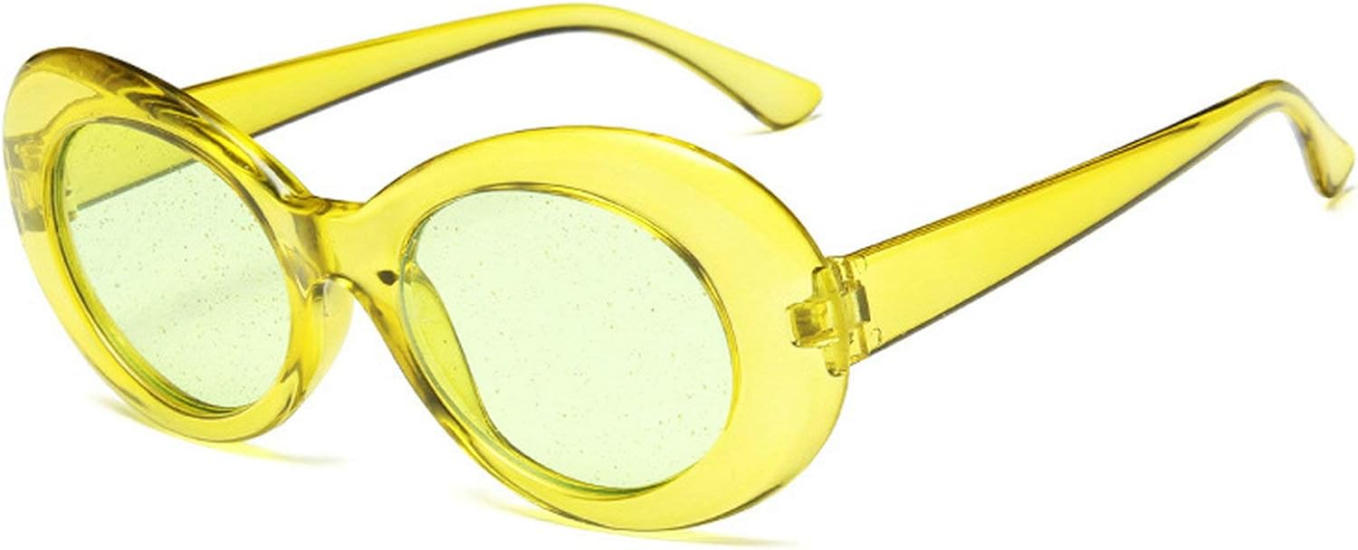 

Женские солнцезащитные очки овальной формы с блестящими линзами, яркие, классические, с прозрачной оправой, защита от УФ-излучения UV400, ретро, ​​розовые COTIA, Green