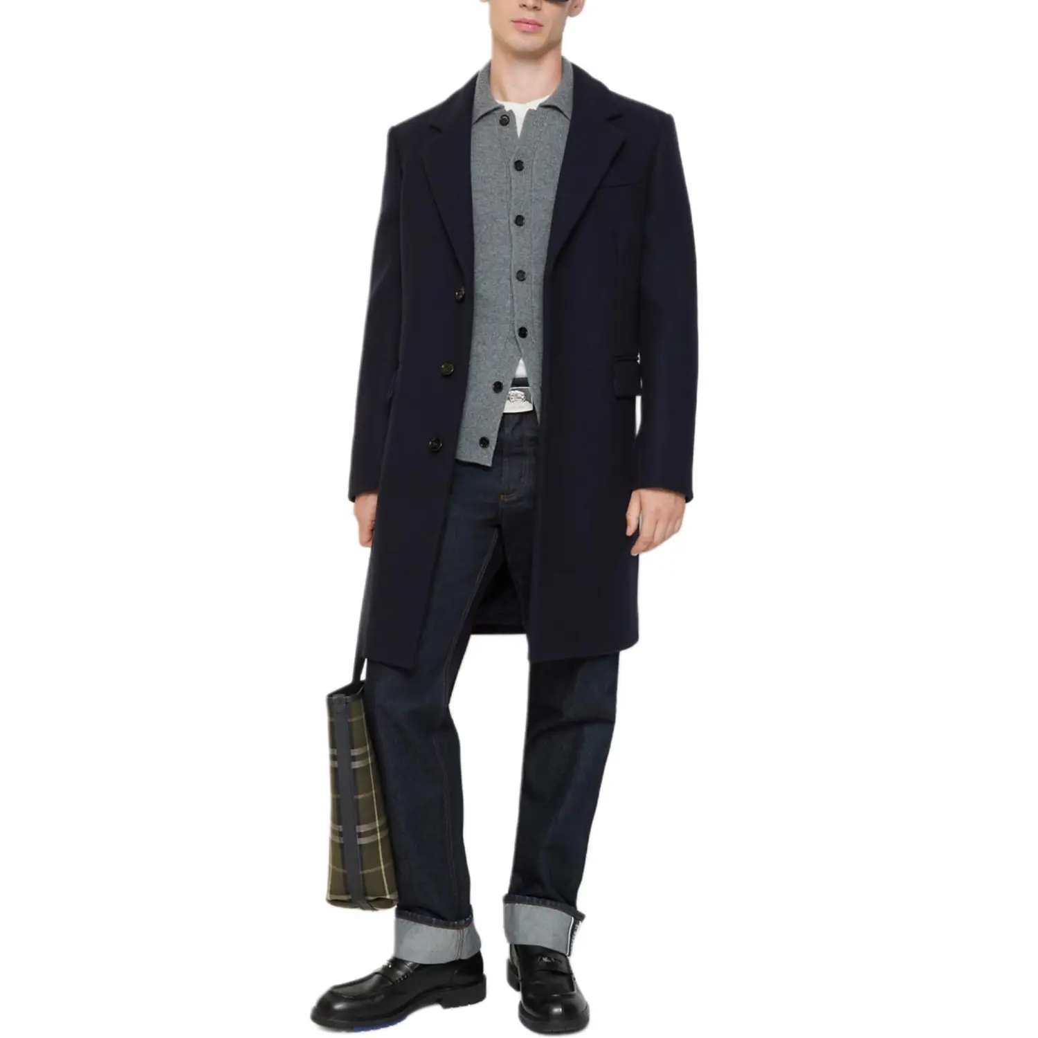 Пальто мужское Burberry FW25 приталенное marine синий — фото 3