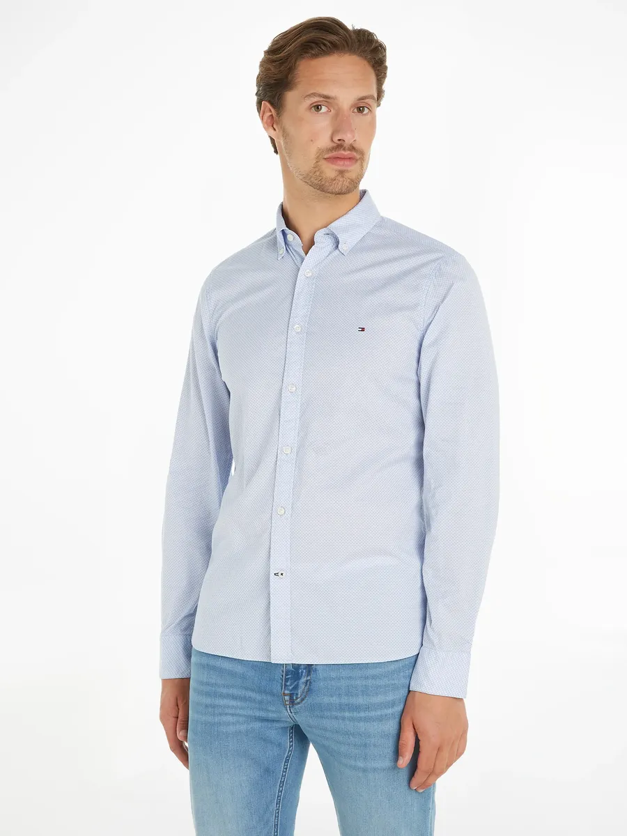 

Рубашка с длинными рукавами Tommy Hilfiger "FLEX MINI PRINT SF SHIRT", синий