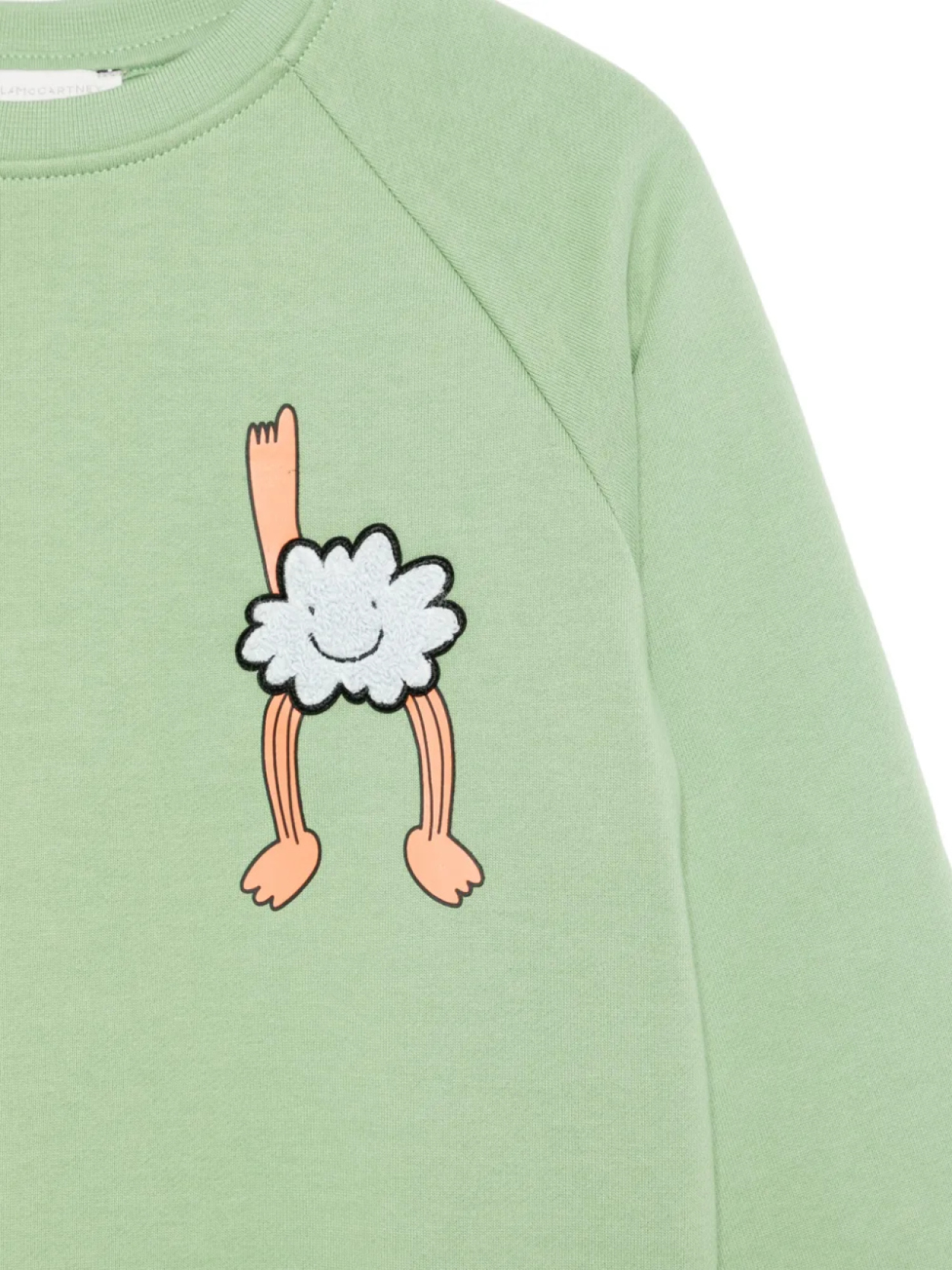 Толстовка с аппликацией «Облака» Stella McCartney Kids, зеленый — фото 3