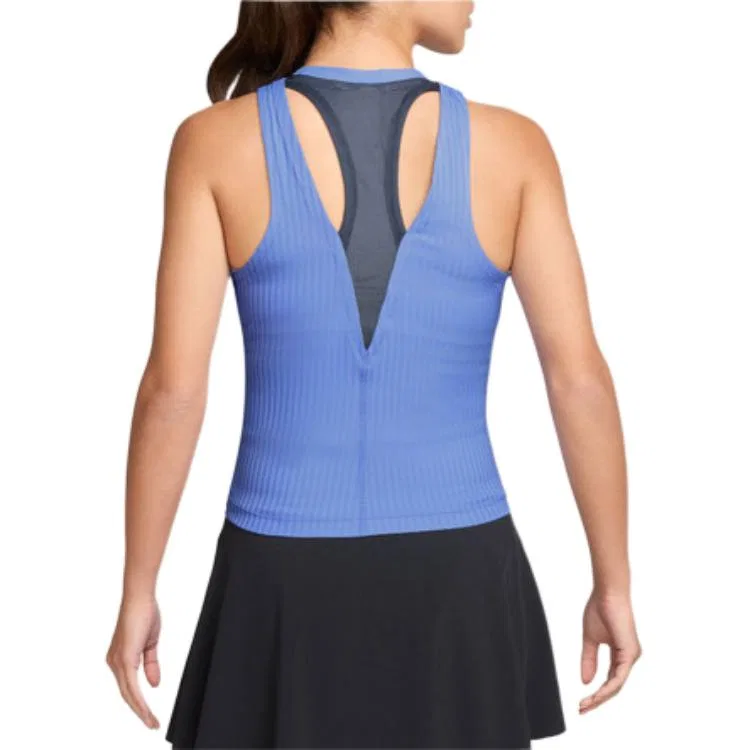 Топ теннисный женский NikeCourt Slam Dri-FIT синий — фото 3