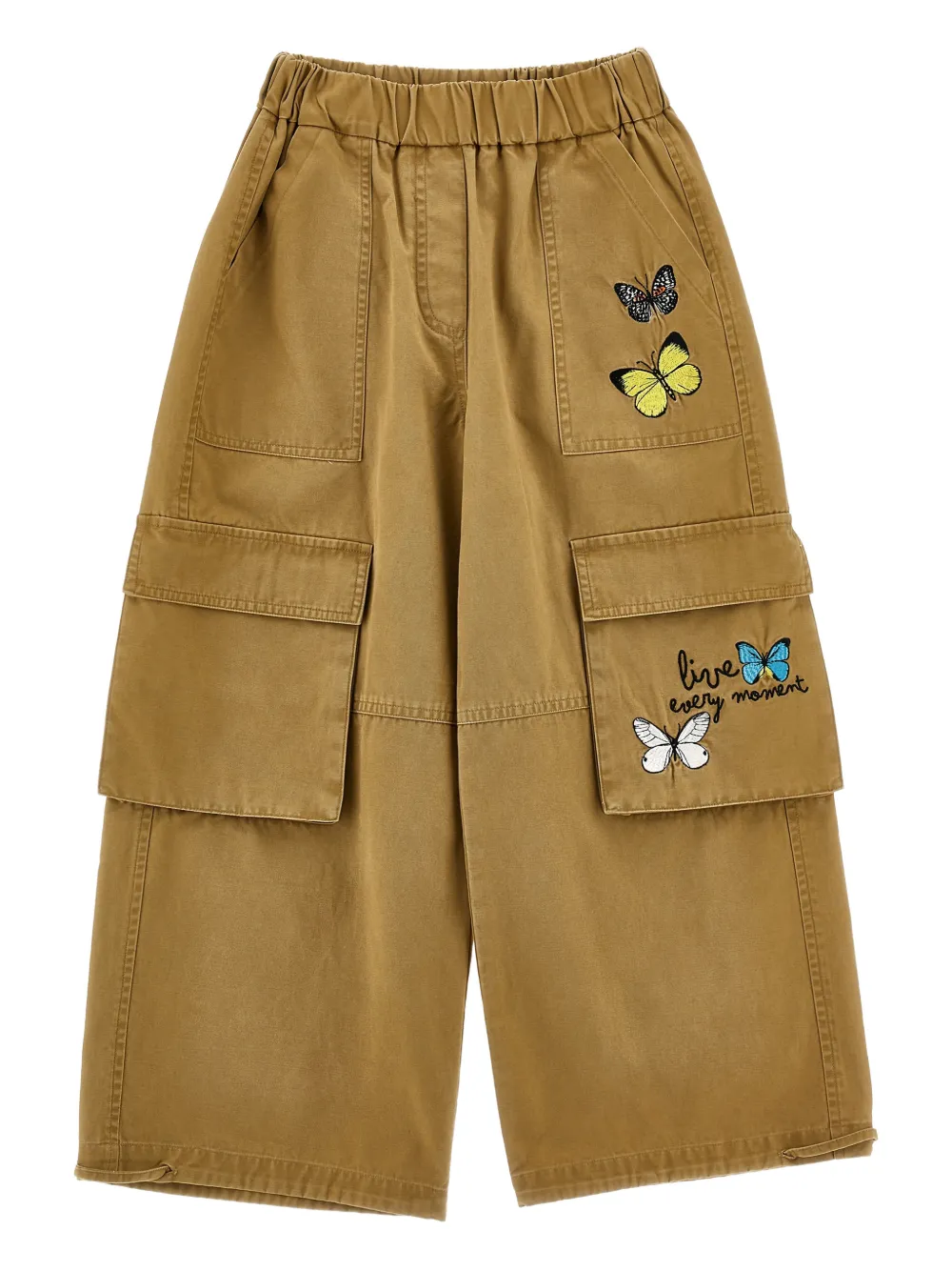 

Брюки карго с узором Monnalisa, коричневый