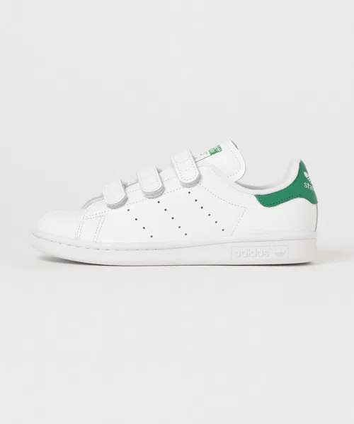 Унисекс кроссовки из натуральной кожи Stan Smith CF adidas белый с зелёным — фото 2