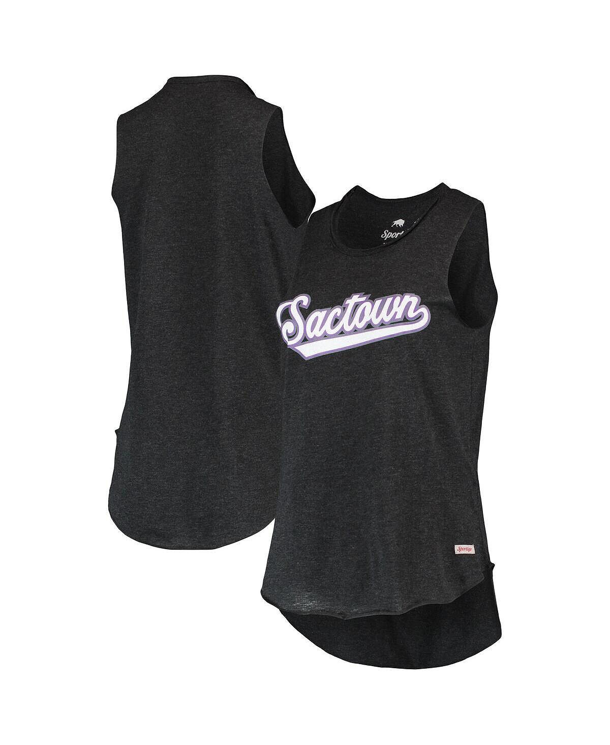 

Женская черная майка Sacramento Kings Sactown Janie Tri-Blend Sportiqe, черный
