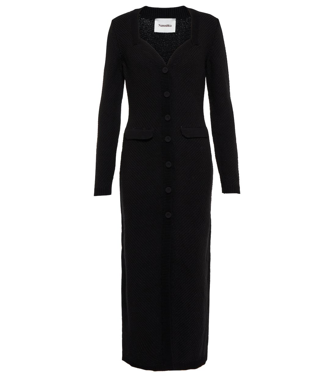 

Платье миди из трикотажного хлопка Dana Nanushka, черный