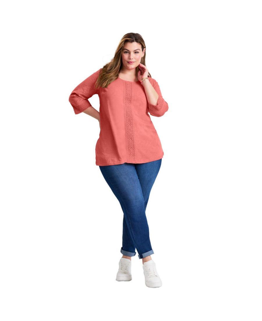 

Женская туника с кружевной отделкой AVENUE, Sweet coral