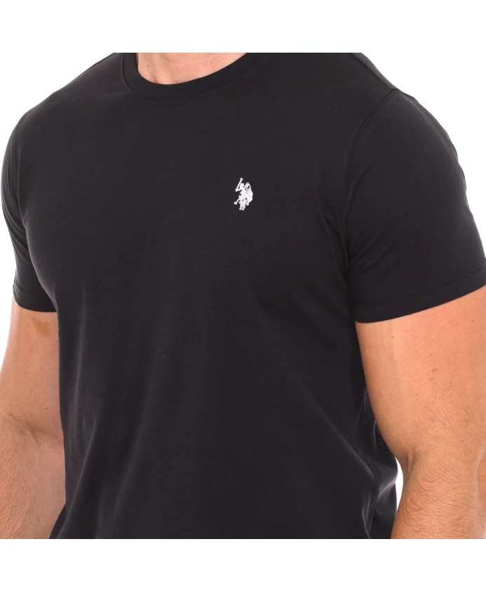 Футболка с короткими рукавами и ребристыми манжетами. U.S. Polo Assn., черный — фото 2
