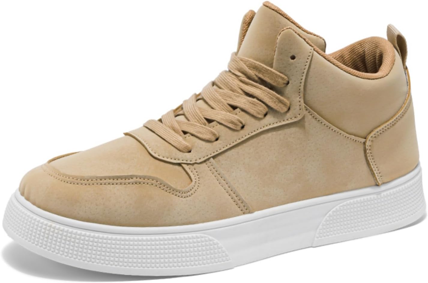 

Мужские высокие кеды для скейтборда с шнуровкой, замшевым верхом и текстурированной резиновой подошвой для городской моды и повседневной носки Kelibasi, хаки