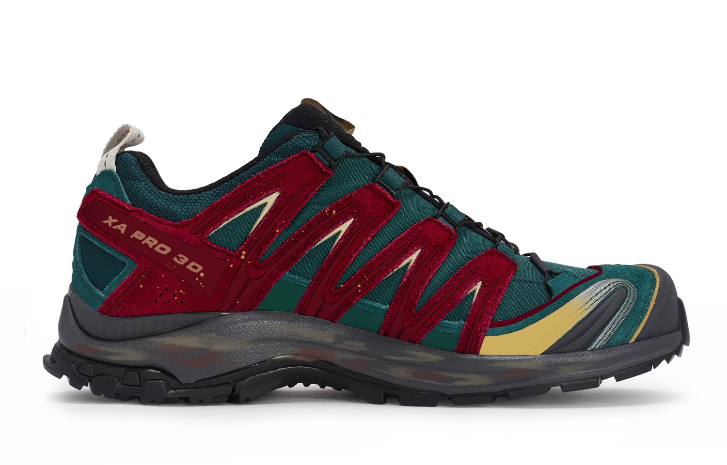 SALOMON XA PRO 3D Cushioning Support Low top Running Shoes Unisex зеленый черный желтый — фото 4