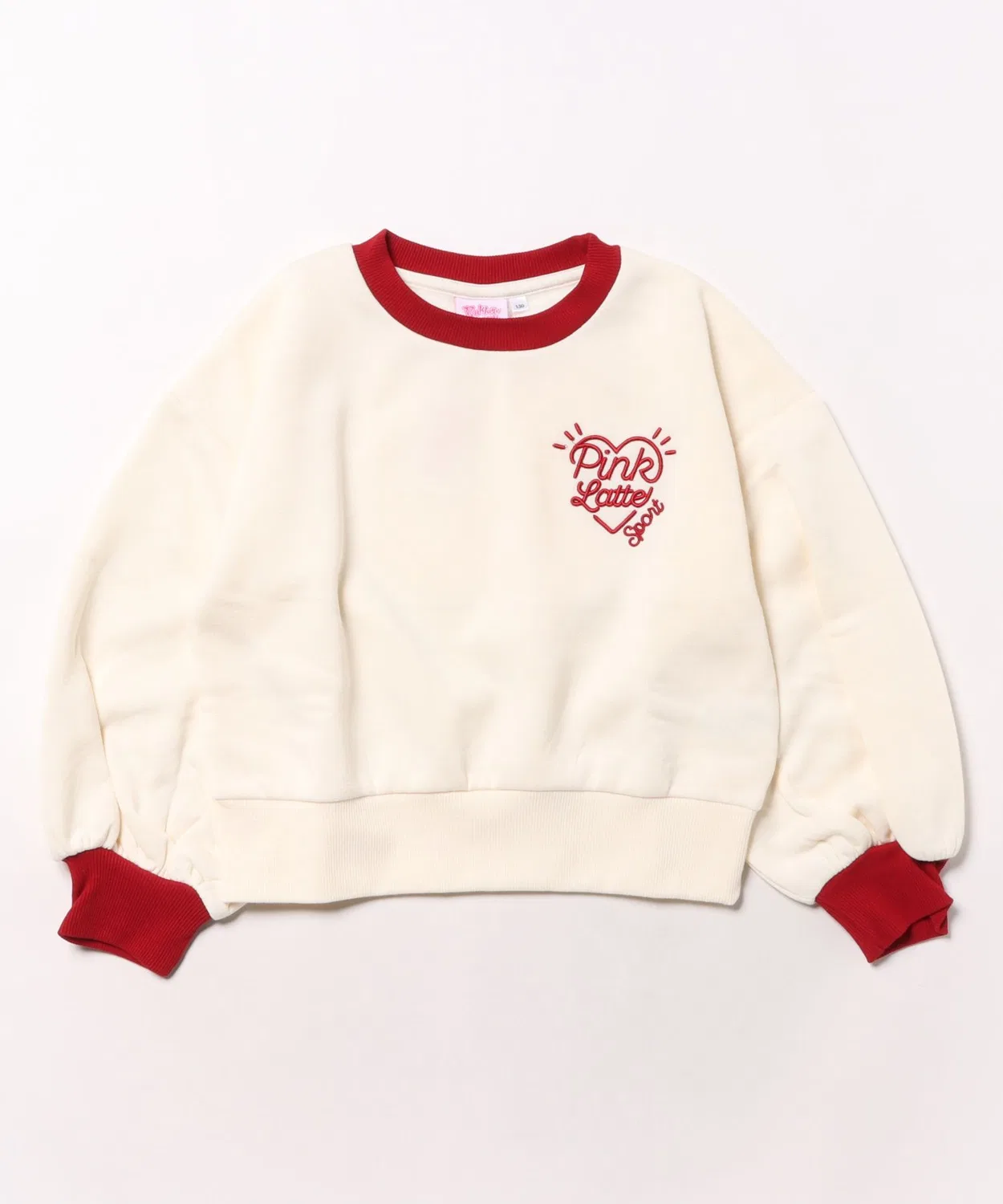 Спортивная кофта PINK-latte sports с логотипом, 130-160 см, офф-вайт