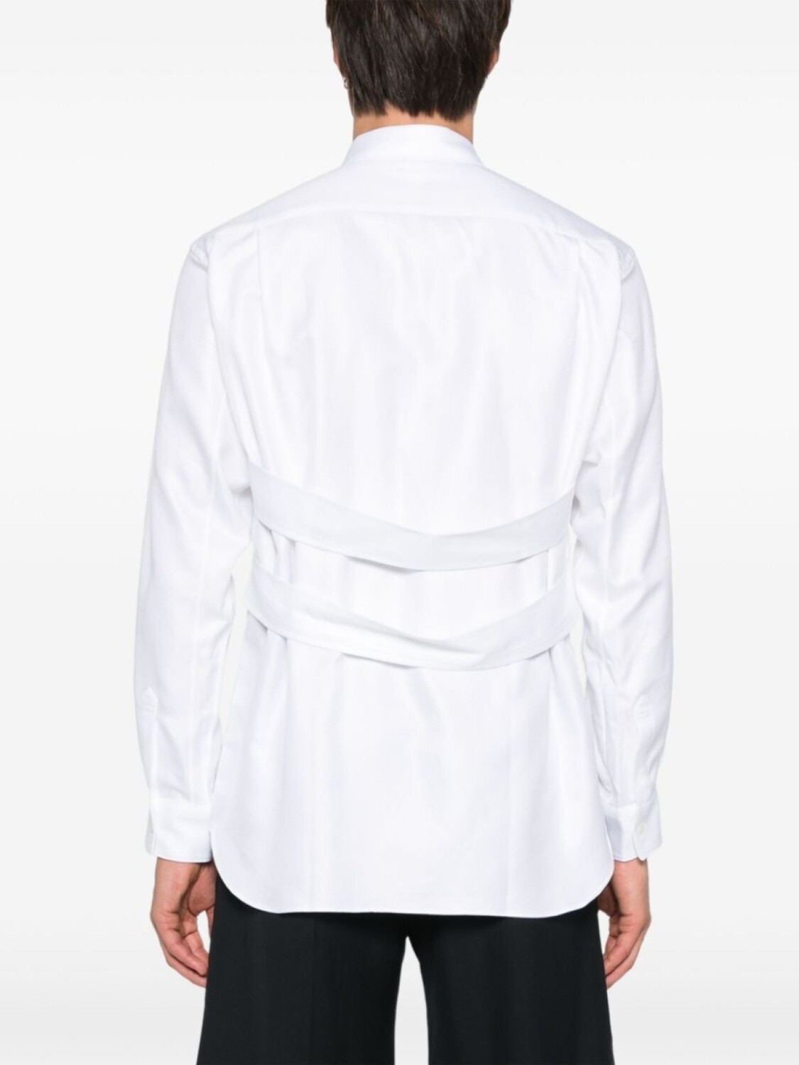Comme Des Garçons Shirt рубашка с узорчатым жаккардом, белый — фото 4